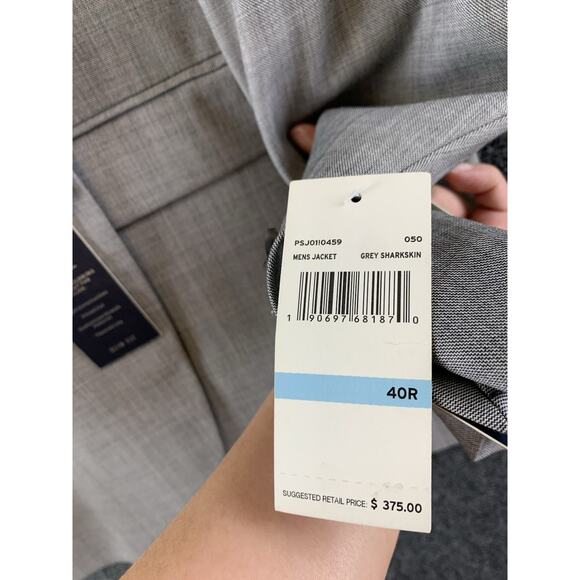 Original Penguin Men’s Blazer Slim Fit Jacket Wool Gray Retail$375 NWT Size 40R - Picture 6 of 15